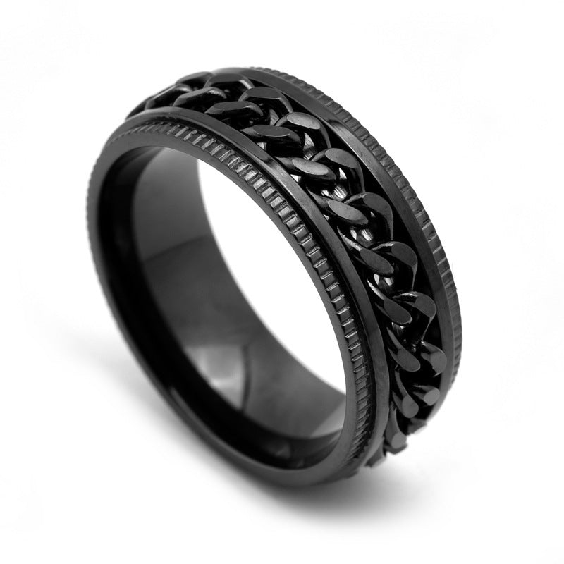 Cool Spin: Men's Stainless Steel Fidget Ring - Imam Crafted Gems