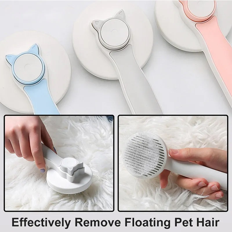 Self-Cleaning Slicker Brush - Stainless Steel Pet Hair Remover for Cats & Dogs - Imam Crafted Gems