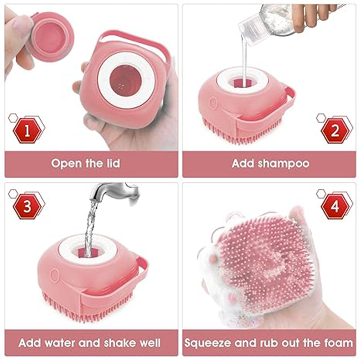 Silicone Pet Bath Brush - Soft Massage and Shampoo Dispenser for Dogs & Cats - Imam Crafted Gems