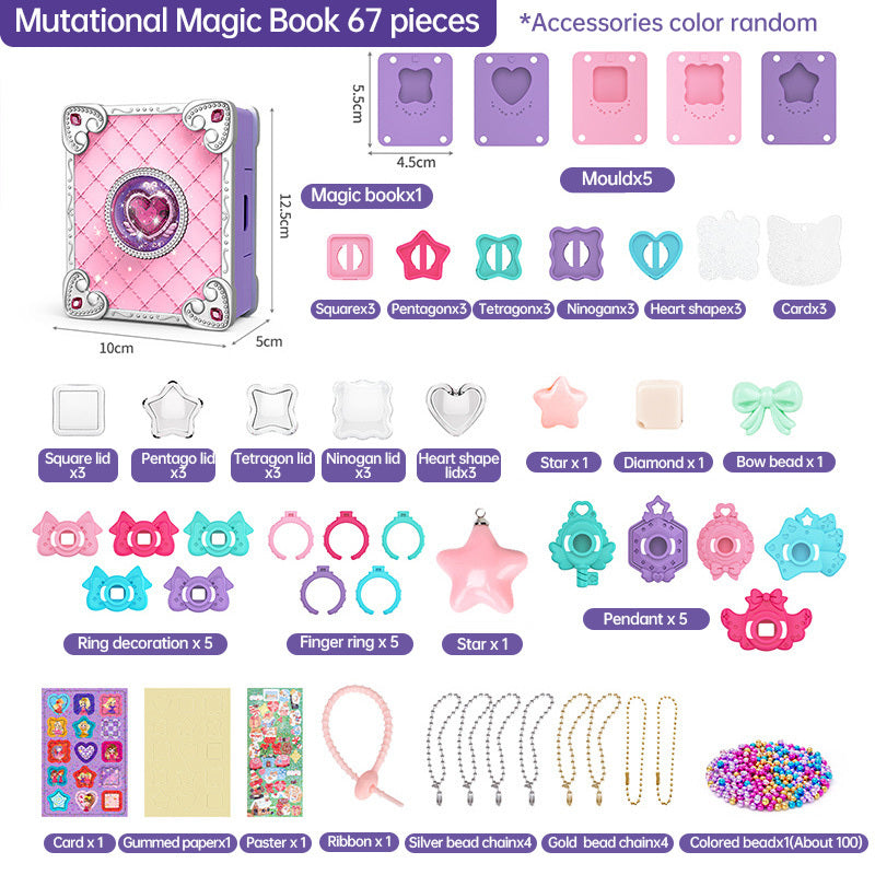 71 PCS Magical DIY Jewel Kits for Little Girls - Craft Rings, Bracelets, Keychains & More - Imam Crafted Gems