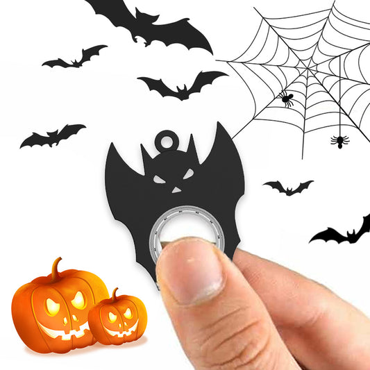 Halloween Fidget Spinner Keychain - Bat Demon & Ghost - Imam Crafted Gems