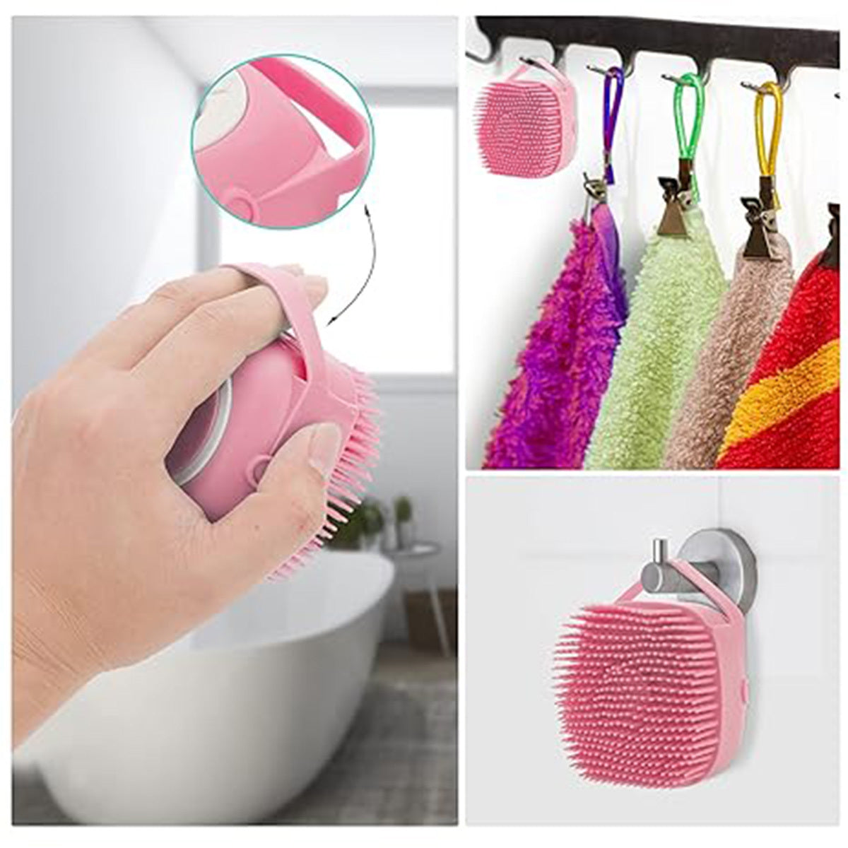 Silicone Pet Bath Brush - Soft Massage and Shampoo Dispenser for Dogs & Cats - Imam Crafted Gems